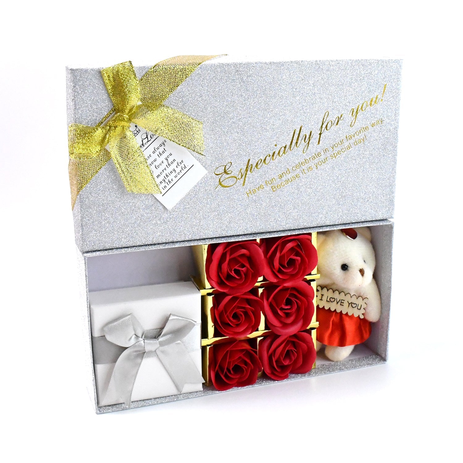 Valentine Day Gift Set Scented Rose Flowers Pack with Teddy Valentine Day Gift Set Scented Rose Flowers Pack with Teddy